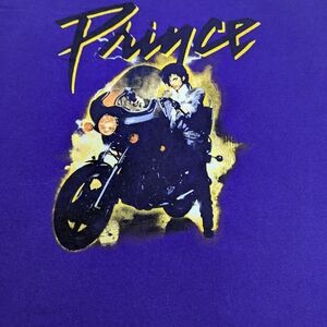 Prince Purple Rain Album Cover Tee Shirt Featuring Prince On Motorcycle XXL